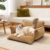 Nouveau Nid pour Chat en Velours Côtelé, Maison pour Chat Multifonctionnelle, Lit pour Animaux de Compagnie à Double Usage (Voiture, Voyage, Intérieur), Toutes Saisons, Fournitures pour Animaux, Lit pour Chat