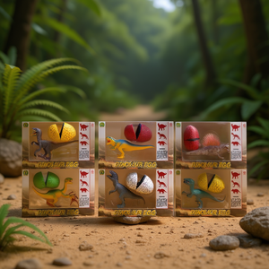 Juego de huevos de dinosaurio con figuras realistas de dinosaurios y huevos agrietados para que los niños jueguen, 14x22cm - Product Image 3