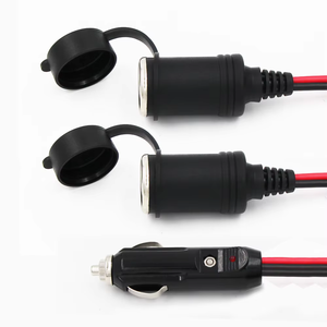 12-24V High Quality 6ft RoHS Certified 2*Female Cigarette Lighter <b>Car</b> Charger Male to Two Female Extension Cable for Automobile - Product Image 2