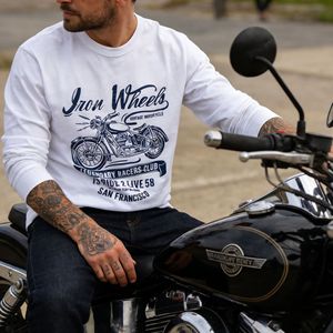 <span class=keywords><strong>T</strong></span>-shirt a maniche lunghe in cotone da uomo, 280g, <span class=keywords><strong>con</strong></span> stampa a lettere, stile motociclistico, American Retro, Bestseller, Fornitore di successo - Product Image 3