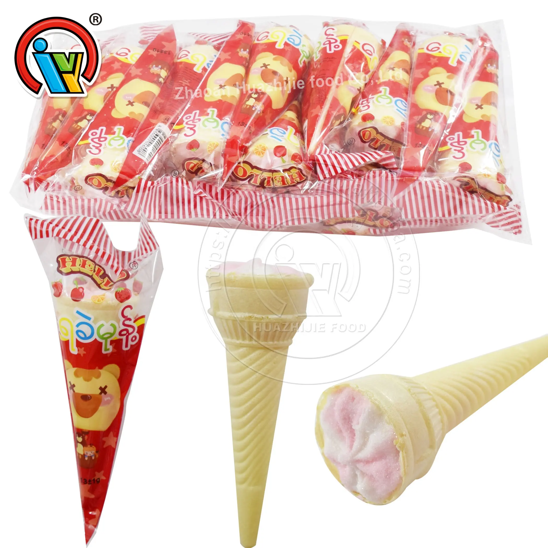 China manufacturer sweet ice cream shape marshmallow wafer candy