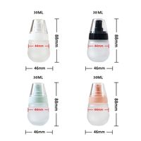 Emballage de soins de la peau de luxe vide rond de 30ml pot de crème cosmétique en verre bouteille en verre à pompe de lotion