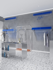 Hiện đại <span class=keywords><strong>Acrylic</strong></span> phong cách bán lẻ sang trọng bạc thời trang quần áo kim loại <span class=keywords><strong>Rack</strong></span> hiển thị cho Boutique cửa hàng quần áo - Product Image 3