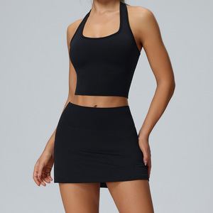 GYM Fitness Slim Sport Wear Elegant Yoga Golf Skirt for Women Tennis Skirt Set avec poche et pantalon de sécurité - Product Image 5