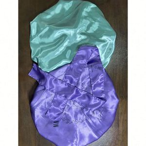 Adjustable Custom Logo Double Layer Reversible Satin <b>Bonnets</b> Edge Scarf Wraps Long <b>Hair</b> Protection Women All Seasons 58-60CM - Product Image 2