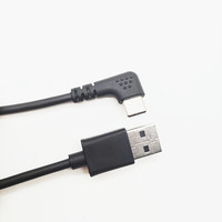 Cable de Datos Tipo C en Ángulo Recto con Revestimiento de TPE/Nylon Trenzado, 30/28/26 AWG, USB 3.0, Carga Rápida, Cobre Puro para Auriculares y Escáner de Código de Barras