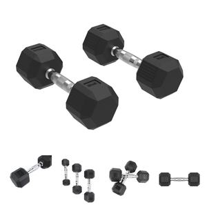 Haltères hexagonaux professionnels MDBuddy en caoutchouc, poids libres, haltères de fitness de style professionnel, ensembles de poids commerciaux - Product Image 1