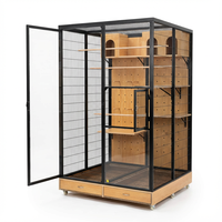 Cage à oiseaux en bois écologique faite à la main, de taille moyenne, pour perroquets, avec un design d'exposition, meubles de maison pour animaux de compagnie tendance
