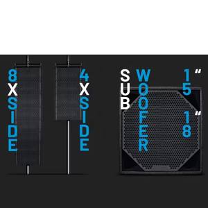 חם מפלגה מקצועי רמקול כפול 3 אינץ 'מיני שורה מערך נייד dj חיצוני קונצרט מערכת קול - Product Image 3