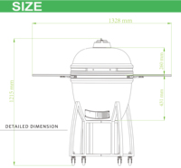 Parrilla Kamado Big Joe Serie Auplex de 23 Pulgadas, Resistente, Recién Llegada, Acabado Glaseado, Ahumador de Cerámica para Barbacoa, Negro Brillante Rojo OEM LFGB