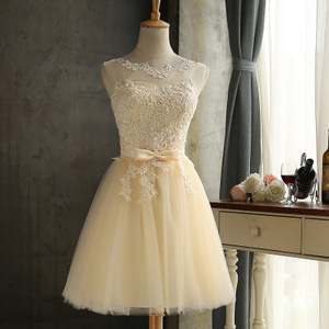 Bridesmaid Dress A-Line Tulle Sleeveless Sweetheart Neckline Short Formal Wedding Party Dress White Red Champagne Silver Gray - Product Image 3