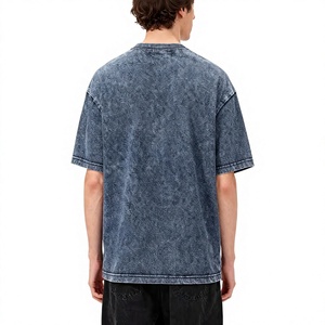 240G Heavyweight Denim <b>Washed</b> Oversized Men's T-Shirt Pocket Style Short Sleeve Loose American Vintage Trendy Brand - Product Image 4