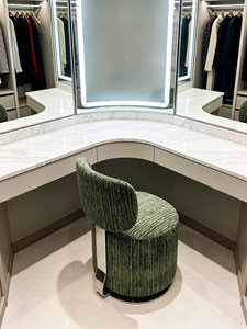 Tamburound Nordic Fabric Swivel Makeup <strong>Stool</strong> with Rotating Backrest for <strong>Bedroom</strong> Dressing Chair - Product Image 5