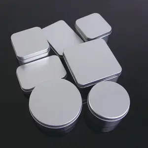 Luxury Square Round Rectangle Silver Metal Gift Tin Packaging Box Cookie Candy Chocolate Cake Biscuit Tinplate Box