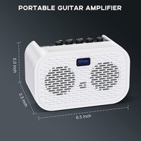 Haut-parleur amplificateur de guitare électrique rechargeable 10W avec égaliseur 3 bandes, canal de distorsion, Bluetooth