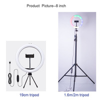 20cm 8 pouces Rgb Ringlight en gros pas cher prix Tik Tok photographie professionnel 8 pouces Rgb Led Selfie anneau lumineux