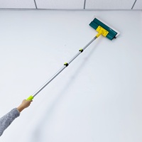 Lot de 5 grattoirs à mastic verts 10/16/24 pouces avec adaptateur à clip et perche d'extension, couteau à lisser pour cloisons sèches et construction murale