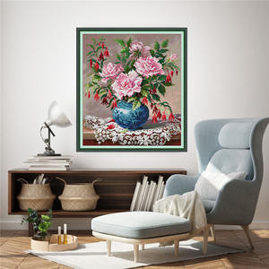 NKF Cross Stitch Fábrica de <span class=keywords><strong>Aida</strong></span> Pano 14CT/11CT Cross Stitch Kits Flor Impresso Agulha Kit - Product Image 2