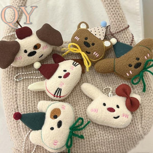 QY Mini Llavero De Peluche Navideño Oso Perro Gato Muñeco Suave Colgante Para Bolso Regalo Infantil Al Por Mayor - Product Image 3
