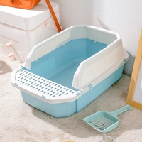 2024 Offre Spéciale nettoyage pour animaux de compagnie chat produits de toilette en plastique grand bac à litière pour chat