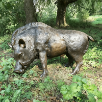 Statue décorative en bronze de sanglier sauvage, grande taille, pour extérieur, sculpture 3D, figurine Feng Shui, thème animal moderne, Noël