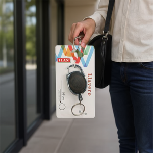 Portachiavi Ilan con cordino estensibile 58 cm max nero per chiavi e borse - Product Image 2