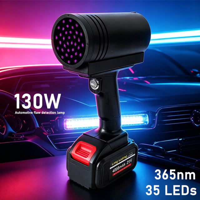 130W High-power Detection Car Paint Scratch Damage Area Portable Handheld 365nm UV Car Paint Detector Car Paint Detector UV Lamp