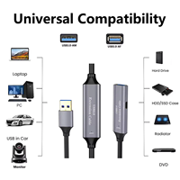 Câble d'extension USB 3.0 haute vitesse 50FT 15m USB mâle à femelle cordon d'extension amplificateur de Signal pour imprimante PC récepteur WiFi
