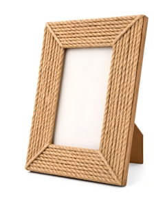Marco de Fotos Rectangular Rústico de Cuerda Natural de 4x6 Pulgadas para Mesa, Vertical, Hecho a Mano con Acento de Estrella de Mar - Product Image 1