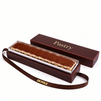 Boîte à pâtisserie de luxe personnalisée avec poignée en ruban, qualité alimentaire, pour tiramisu, pâtisserie, gâteau au fromage, dessert, boulangerie