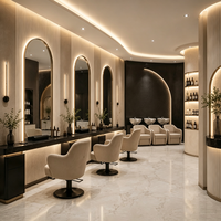 Présentoir rétroéclairé par LED pour établi de coiffure avec éclairage LED pour les salons haut de gamme
