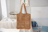 Sac fourre-tout de plage tissé pour femmes de concepteur de luxe avec décoration florale de logo personnalisé et fermeture à glissière à poignée douce pour l'été