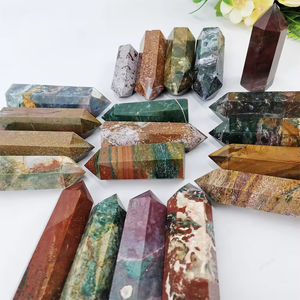 Torre de Cristal de Jaspe Oceánico Natural Pulido al por Mayor, Varita de Cristal Curativa, Espécimen Mineral de Piedra Tallada, Puntas de Cristal - Product Image 4