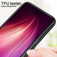 Coque antichoc en verre trempé pour Xiaomi, compatible modèles Redmi Note 8, 8 Pro, 8 Pro, verre trempé, dégradé de couleurs, 3d