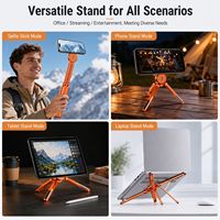 Nouveau support de téléphone de bureau en alliage d'aluminium magnétique, bâton de selfie portable, support universel multifonctionnel pour tablettes, téléphones, ordinateurs portables