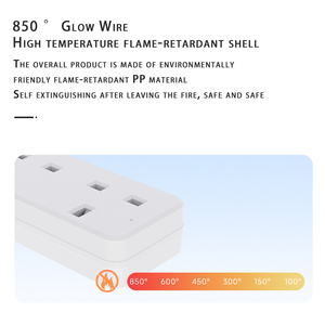 UK Standard BS1363 Socket Convenient Wiring Any Length at Home 850 Degree PP Cover Indicator Light <strong>Tabletop</strong> AC Extension Lead - Product Image 6