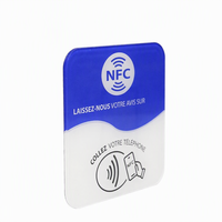 Plaque en acrylique NFC personnalisée avec logo pour avis, menu de restaurants et réseaux sociaux – Autocollant de carte NFC