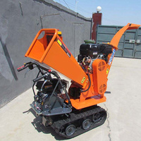 Pencacah Kayu Crawler Bensin 15HP Self Propelled GST120 Kapasitas 120mm dengan Trek Karet 180mm untuk Pertanian