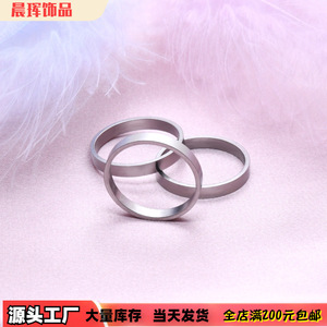 <b>Plain</b> Couple <b>Rings</b> Stainless Steel Geometric Design Unisex Wedding Jewelry - Product Image 4