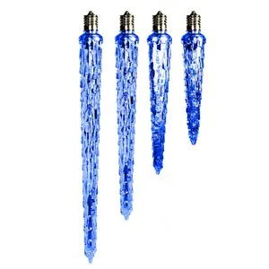 5/7/9/11 Inch C9 Blue Falling Icicle Bulb With Pure White LEDs 120V 0.5W Non Dimmable LED Falling Icicle Christmas Light Bulb