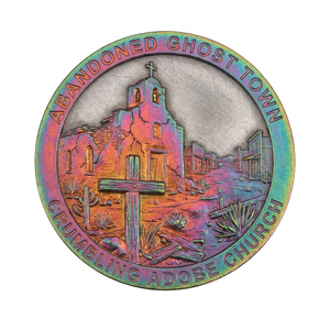 Moneta Commemorativa Iridescente a Tema Città Fantasma Abbandonata <span class=keywords><strong>per</strong></span> Collezionisti di Storia Western - Product Image 2