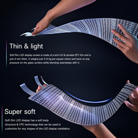 Film LED transparent flexible adhésif pour intérieur et extérieur, écran d'affichage en cristal, film LED transparent pour verre