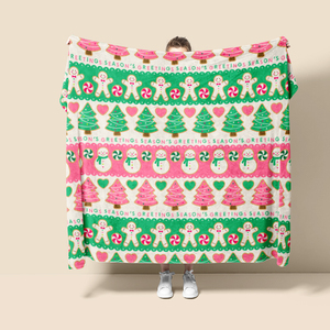 2024 новый зеленый Праздничный Рождественский дизайн зимний теплый диван флис на заказ Роскошные фланелевые рождественские одеяла для домашнего декора - Product Image 5