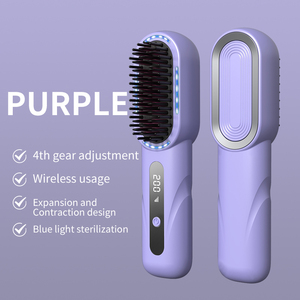 2-in-1 <b>Hot</b> <b>Comb</b> Rechargeable Heating Hair Straight <b>Comb</b> Electric Cordless Hair Style Brush Portable Mini Hair Straightener Brush - Product Image 4