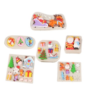 Offre Spéciale Père Noël Noël Série Outil de Décoration De Gâteau Fondant Silicone <span class=keywords><strong>Moule</strong></span> - Product Image 4