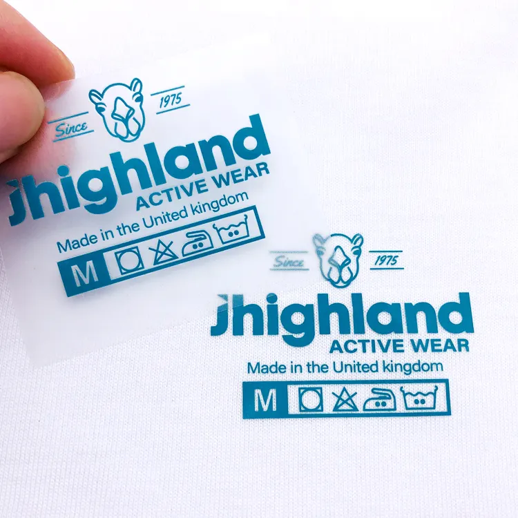 Etiqueta de transferência de calor personalizada, etiqueta de pescoço camiseta design logotipo etiqueta de nome de ferro na transferência para roupas