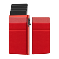 Porte-Cartes en Aluminium YOUYUE avec Porte-Monnaie, Portefeuille Pop-up Anti-RFID, Étui Métallique Mince pour Cartes Bancaires