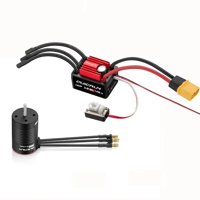 For HobbyWing QuicRun WP 12BL45 G2 ESC with 2840SL 4700KV, 2850 3400KV, G2 Sensored Brushless Motor 1/10 1/14 RC Cars