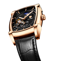 Montres automatiques pour homme TEVISE T802D, carrées, de style business, étanches, de luxe, avec mouvement mécanique lumineux, montre d'usine d'origine