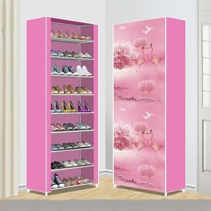 Mueble zapatero <span class=keywords><strong>con</strong></span> <span class=keywords><strong>cremallera</strong></span> y cubiertas antipolvo, estilo coreano, estantería de entrada de una sola fila <span class=keywords><strong>con</strong></span> estructura de tubos de acero - Product Image 1